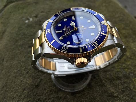 rolex watch blue and gold